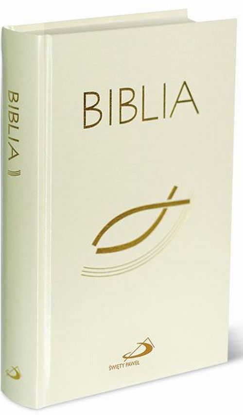 Biblia 'z rybką' opr. biała z paginatorami